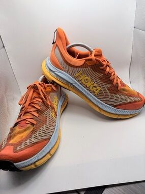 Hoka Women's Orange and Yellow Athletic Running Shoes
